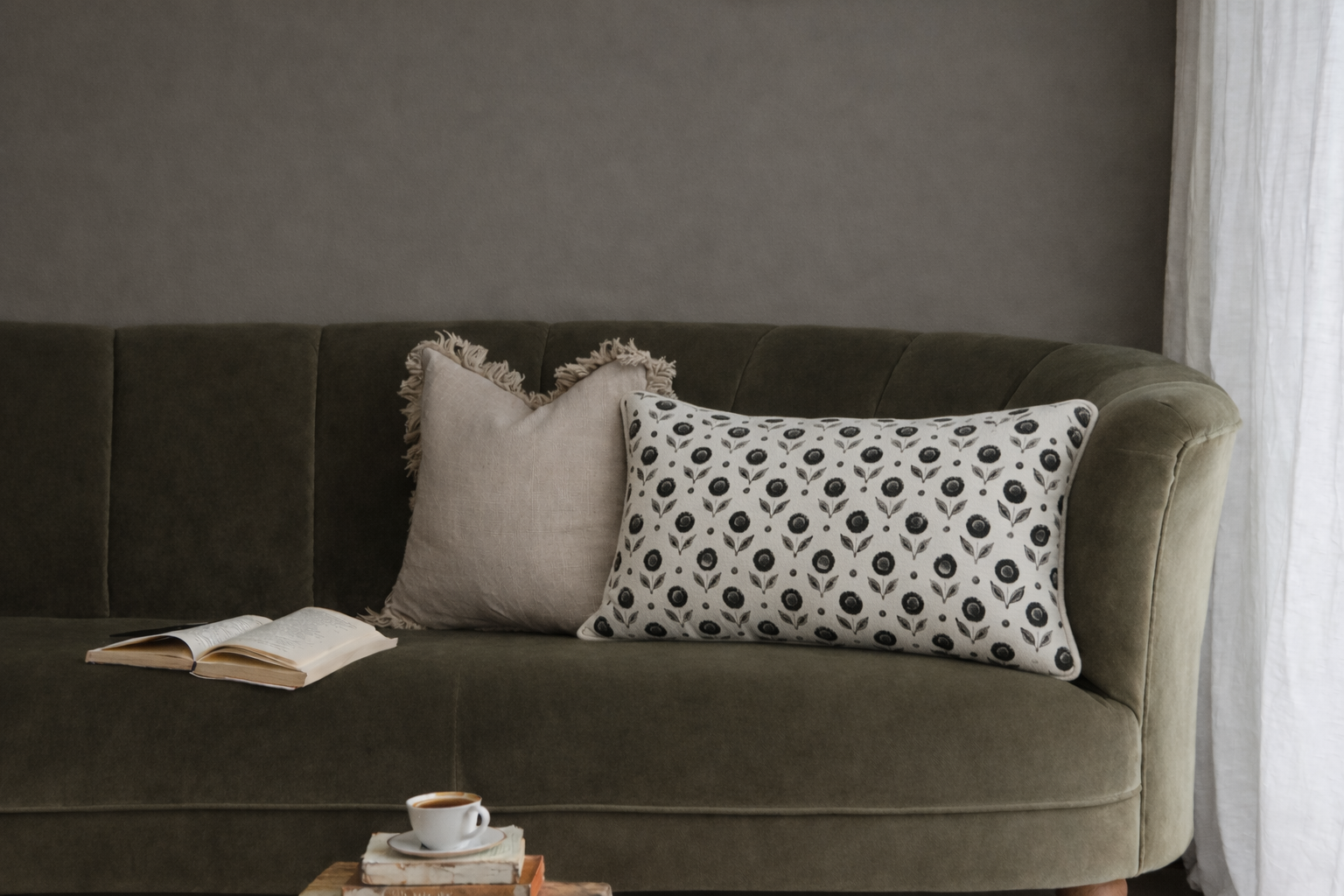 Off White Patterned Cushion Cover