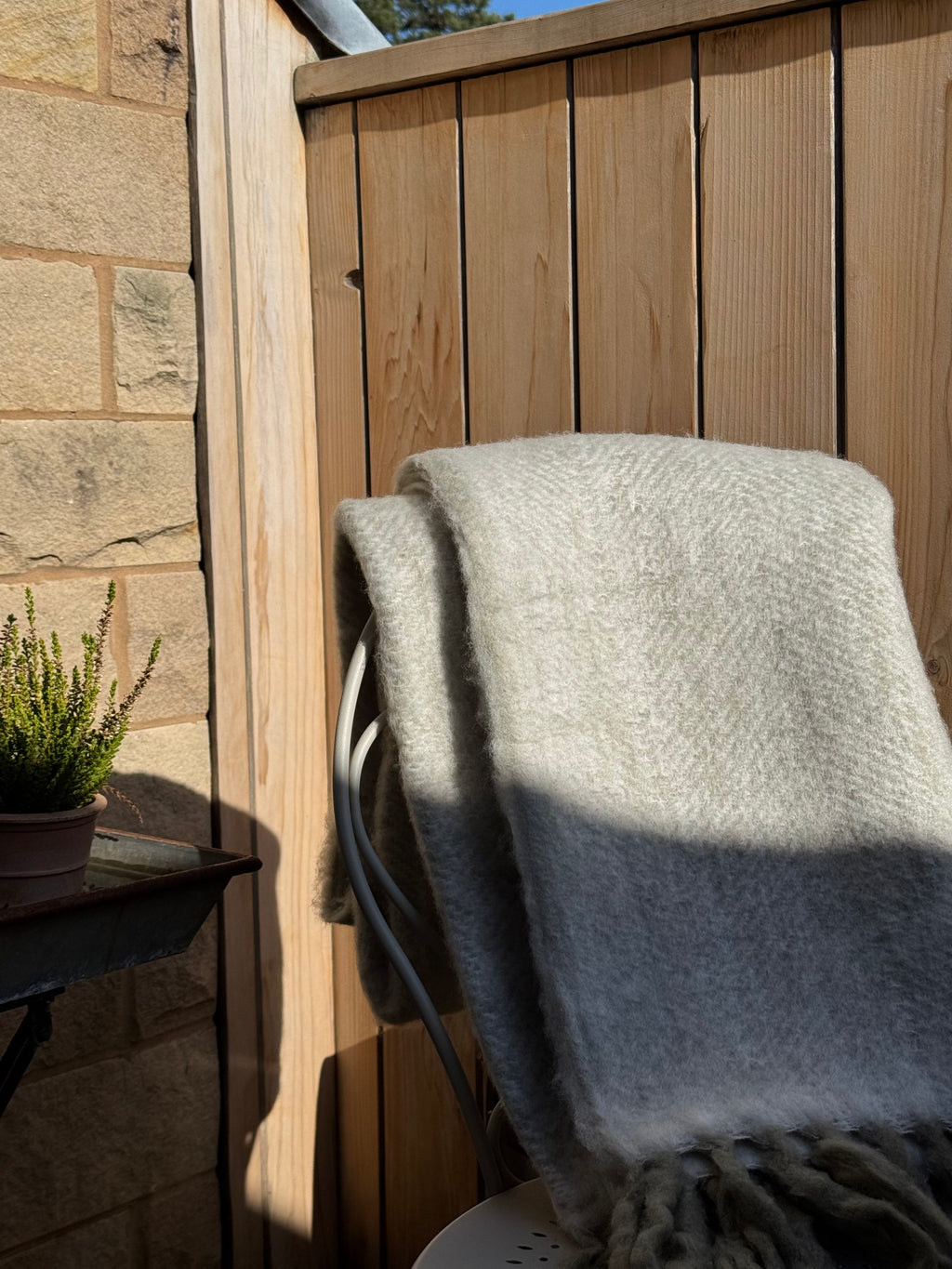 Beige Wool Throw
