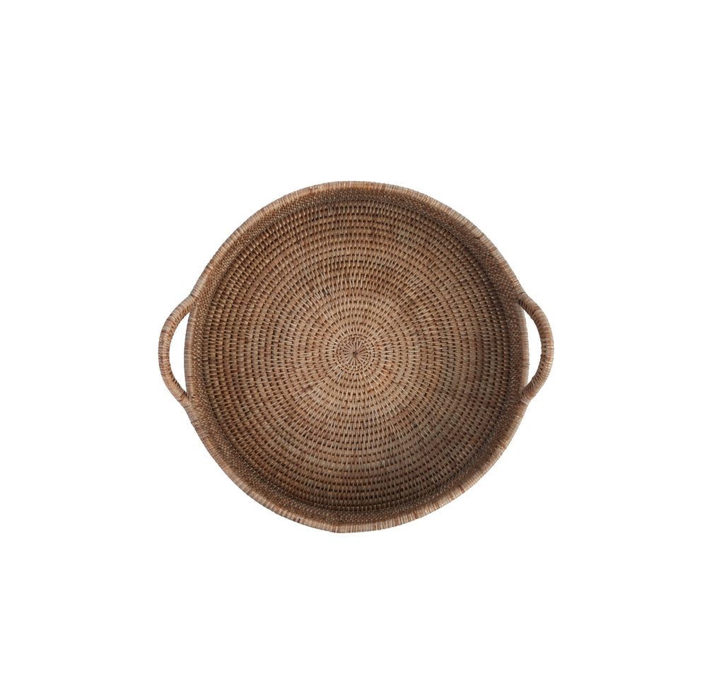 Round Rattan Tray