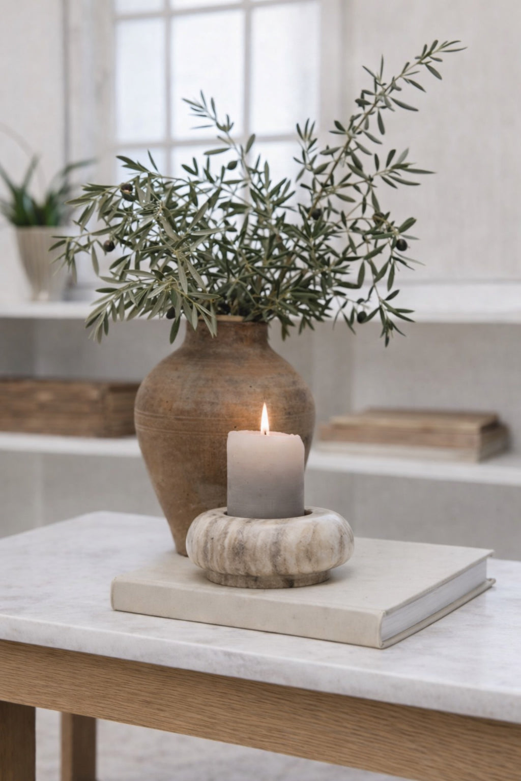 Natural Stone Candlestick Holder